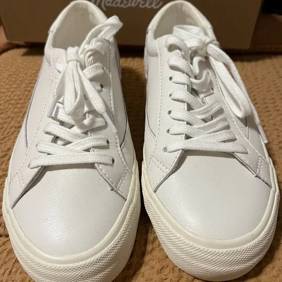 Madewell White Leather Sneakers - Picture 3 of 4